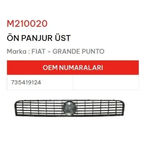PANJUR ÖN ÜST GRANDE PUNTO TAMPON
