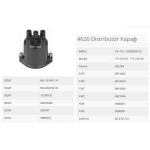 DİSTRİBÜTÖR KAPAĞI M131 DKS R12 MAKO TIP