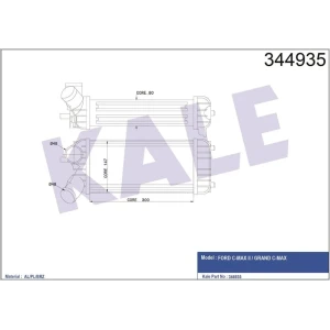 TURBO RADYATÖRÜ CMAX II GRAND CMAX 1.6 TDCI MEK 300×150X76 AL PL BRZ