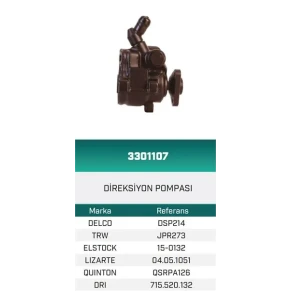DİREKSİYON POMPASI HİDROLİK FORD FIESTA III 1.3 1989-1992 HATTAT/HEMA