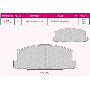 FREN BALATASI ÖN ISUZU FASTER 2.2 84-86 20880