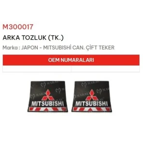 ARKA TOZLUK TK. MITSUBISHİ CAN. ÇİFT TEKER