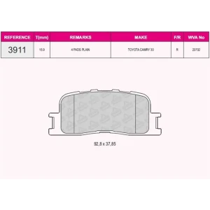 FREN BALATASI ÖN TOYOTA CAMRY – DAIHATSU ALTIS 00- 23702