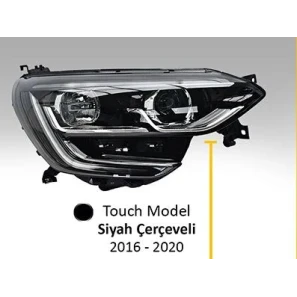 RENAULT MEGANE IV 2017- FAR TOUCH MODEL SİYAH ÇERÇEVELİ MOTORLU SOL VALEO 046922