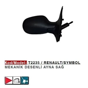 DIŞ DİKİZ AYNASI SAĞ MEKANİK CLIO SYMBOL 98-06