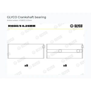 ANA YATAK ARO MITSUBISHI RENAULT VOLVO 0.25 FARKLI FLASH R11 KNG 1.9 DZ. T.TIRN.2621 H1080/5 0.25MM