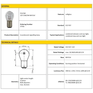 AMPÜL 12V 1016 21/5W