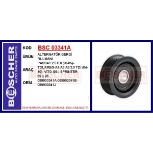 ALTERNATÖR GERGİ RULMANI PASSAT 2.5TDI (98-05)-TOUAREG-A4-A5-A6 3.0 TDI (04-10)- VITO (99-) SPRINTER 69×26