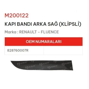 KAPI BANDI ARKA SAĞ KLIPSLI FLUENCE