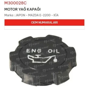 MOTOR YAĞ KAPAĞI MAZDA E-2200 - KİA