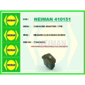 CAM AÇMA ANAHTARI 5 FİŞ MEGANE CLİO KANGO SCHENİC