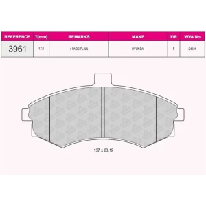 FREN BALATASI ÖN HYUNDAI ELANTRA – MATRIX - KIA CERATO 01-03. 24031