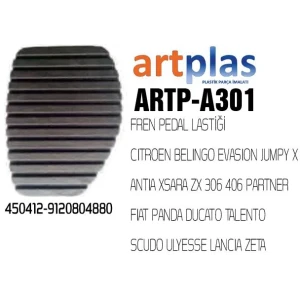 FREN PEDAL LASTİĞİ CITROEN BELINGO EVASION JUMPY X ANTIA XSARA ZX 306 406 PARTNER FIAT PANDA DUCATO TALENTO SCUDO ULYESSE LANCIA ZETA