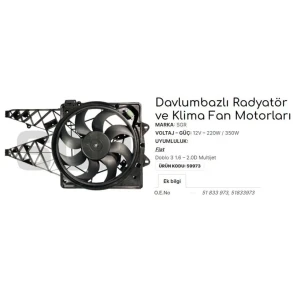 FAN MOTORU DAVLUMBAZLI DOBLO 3 1.6-2.0 D MULTIJET KLİMALI 51833973