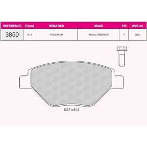 FREN BALATASI ÖN MEGANE 21.4İ 16V 98 HP 00- 23934