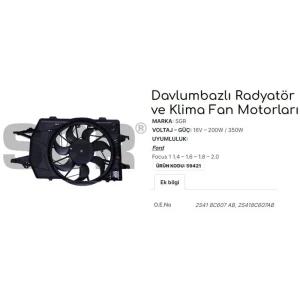 FAN MOTORU DAVLUMBAZLI FOCUS 1 1.4-1.6-1.8-2.0 16V 2S418C607AB
