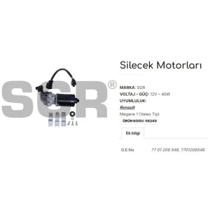 SİLECEK MOTORU MEGANE 1 VALEO TİP 7701206549