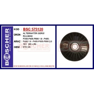 ALTERNATÖR GERGİ RULMANI P306-P405-P806 1.8 - P405-P406 1.6 - P405-P605-P806 2.0 16V (90×25)