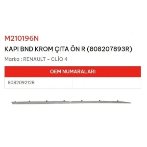 KAPI BANDI KROM ÇITA ÖN SAĞ 808207893R CLİO IV