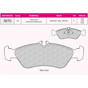 FREN BALATASI ARKA MERCEDES SPRINTER-VITO 32008-32012-314&2.5-2.8-3.5 95- 21592