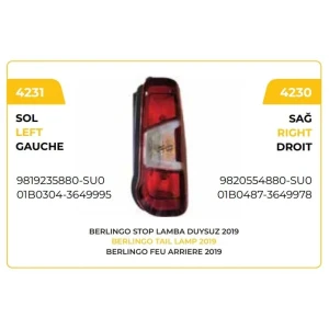 STOP LAMBASI SOL DOBLO PARTNER BERLİNGO COMBO C