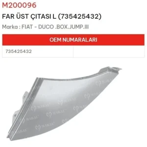 FAR ÜST ÇITASI SOL 735425432 DUCATO BOXER JUMP III