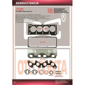 RENAULT 19 ÜST TAKIM CONTA KEÇELİ SUBAP LASTİKLİ S KC STD E6J - E7J 700 - 712 -718