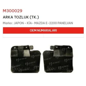 ARKA TOZLUK TK. KİA- MAZDA E-2200 PANELVAN