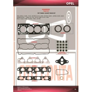 MOTOR TAKIM CONTA ÜST VECTRA C 1.6 16V ASTRA G VECTRA C 1.6 16V ÜST TAKIM V ITON KEÇE- SUBAP LASTIKLI Z16XE Y16XE-Z16YNG ECO 1606130