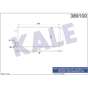 KLİMA RADYATÖRÜ BRAVO II PUNTO EVO CORSA D 1.3 1.4 1.6 1.9 ALFA GIULIETTA MITO 645×298X16