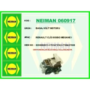 BAGAJ KİLİT MOTORU RENAULT CLİO III BBO MEGANE I