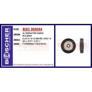 ALTERNATÖR GERGİ RULMANI CLIO II 1.4-1.6 (98-05)- KNG 1.4 (97-)- EXP 1.4 (97-) *