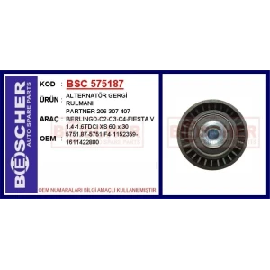 ALTERNATÖR GERGİ RULMANI PARTNER-206-307-407-BERLINGO-C2-C3-C4-FIESTA V 1.4-1.6TDCI XS 60×30