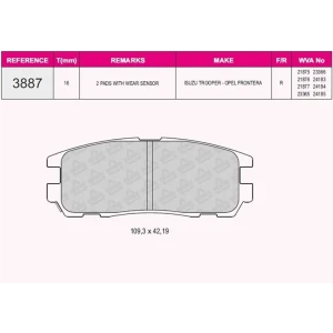 FREN BALATASI ARKA ISUZU TROPPER – OPEL FRONTERA 00- 21875