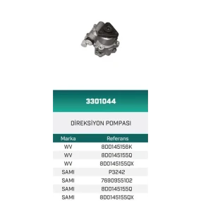 DİREKSİYON POMPASI HİDROLİK PASSAT 1.6/1.8/2.0 97-05 HATTAT/HEMA