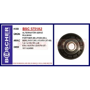 ALTERNATÖR GERGİ RULMANI PARTNER (96-)-P206 (00-)-BERLINGO (96-)-XSARA (97-05) 1.4-1.4 16V 60×26