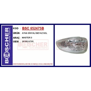 AYNA SİNYALİ BEYAZ SOL MASTER 3