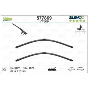 SİLENCİO X-TRM FLAT BLADE (MUZ TİPİ) SİLECEK VF869 (X2) (650+650MM) (ÖN) CITROËN XSARA PICASSO (N68) ; MERCEDES-BENZ S-CLASS COUPE (C216) ; MERCEDES-BENZ S-CLASS (W220) ; MERCEDES-BENZ S-CLASS COUPE (C215) ; MERCEDES-BENZ SL (R230)