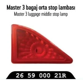 BAGAJ ORTA STOP LAMBASI RENAULT MASTER III