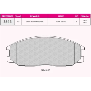 FREN BALATASI ÖN HYUNDAI SANTA FE – STAREX Y.M 01- 235569
