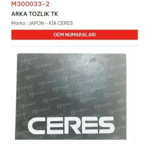 ARKA TOZLIK TK KİA CERES
