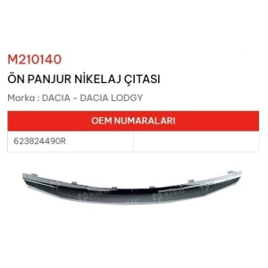 ÖN PANJUR NİKELAJ ÇITASI DACIA LODGY