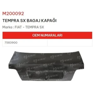 BAGAJ KAPAĞI TEMPRA SX