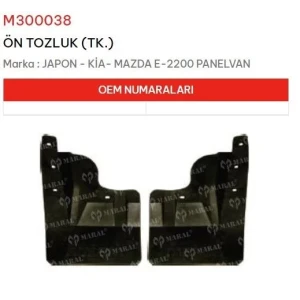 ÖN TOZLUK TK. KİA- MAZDA E-2200 PANELVAN
