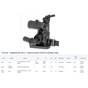 TERMOSTAT 88°C 1.3 MJTD EGEA PUNTO FIORINO 500L