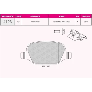 FREN BALATASI ARKA FIAT LINEA - LANCIA DELTA - ALFA ROMEO 147- 156 07- 23517