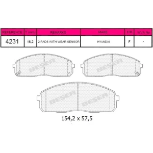 FREN BALATASI ÖN HYUNDAI H100 – PORTER / KIA BONGO – K5 – K2500-K2900 ÖN DİSK BALATASI 1993-