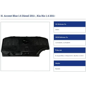 YAKIT DEPOSU HYUNDAİ ACCENT BLUE 1.6 DİESEL 2011 KİA RİO 1.4 2011