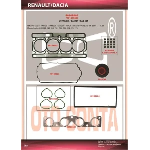 MOTOR TAKIM CONTA ÜST CLIO II 1200CC 16V CLIO II 1200CC 16V MOTOR TAKIM CONTA ÜST KEÇELI D4D 700 -720-D4F 702-704 7701473003