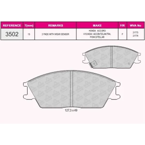FREN BALATASI ÖN HYUNDAI ACCENT-EXCEL 1.3-1.5-HONDA ACCORD 1.8 91- 21773